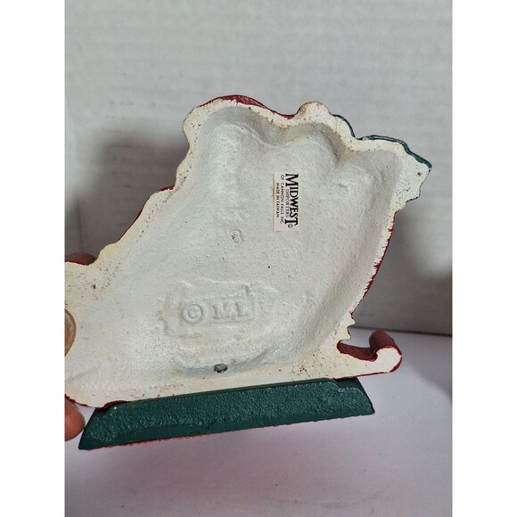 Three Midwest Imports Santa In Sleigh Hand Painted Cast Iron Stocking Hangers - Picture 8 of 12